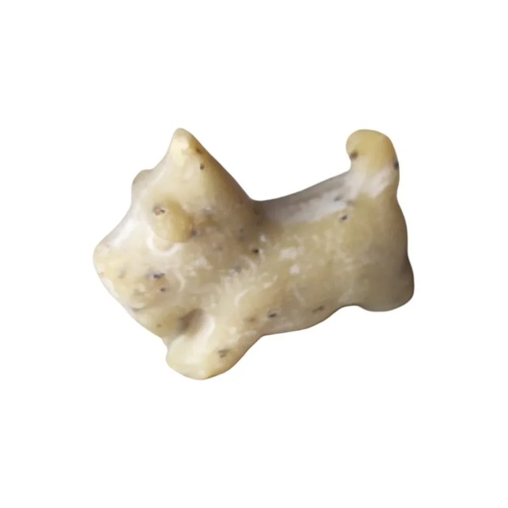 Vintage Retro Decorative Soap Dog Cream/Tan With Brown Speckles